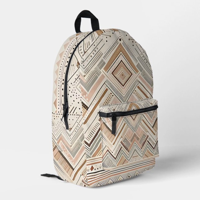 Impresa Mochila geométrica tribal neutra (Esquina izquierda trasera)