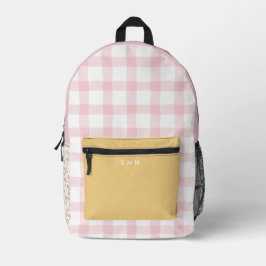 Impresa Mochila Gingham Cottagecore personalizada
