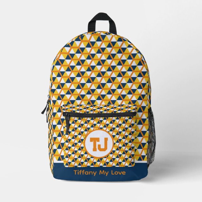 Impresa Mochila Girly Monogramada Negrita Para Niños Peque (Anverso)