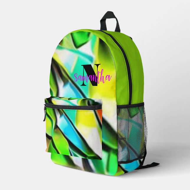 Impresa Mochila gráfica personalizada abstracta y colorida (Esquina derecha trasera )
