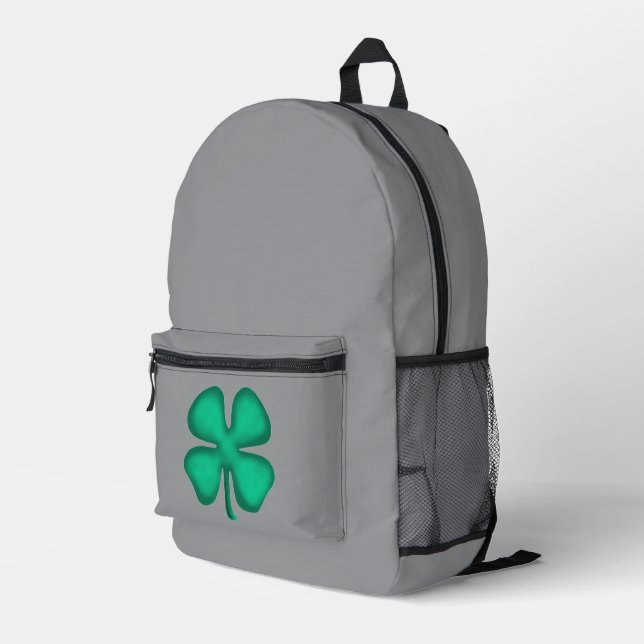 Impresa Mochila gris Lucky 4 Leaf Irish Clover (Esquina derecha trasera )