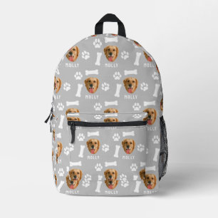 Impresa Mochila gris personalizada con foto y nombre de pe