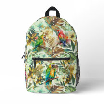 Mochila Hermosa Ave Tropical Follaje Colorido