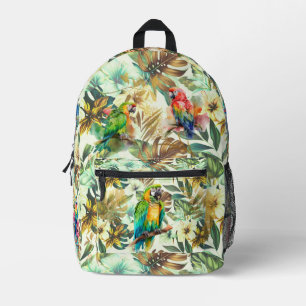 Impresa Mochila Hermosa Ave Tropical Follaje Colorido