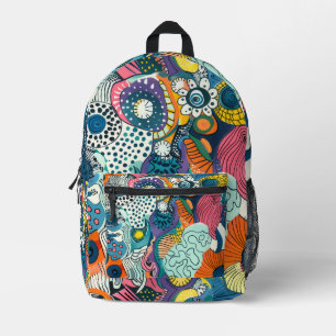 Impresa Mochila Hippie con Patrón Botánico