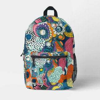 Impresa Mochila Hippie con Patrón Botánico