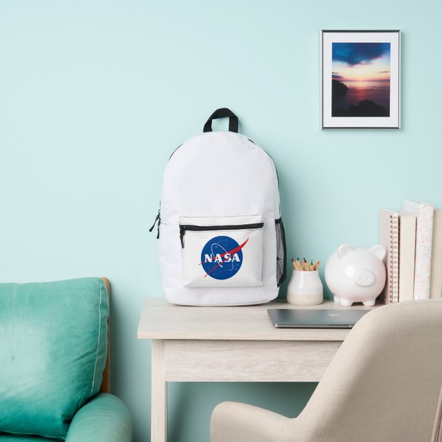 Impresa Mochila icónica de la NASA (Blanco Cohete) (in situ)