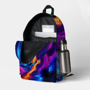 Impresa Mochila infantil abstracta de flujo de neón