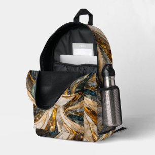 Impresa Mochila infantil con remolino de tonos terrosos ab