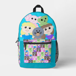 Impresa Mochila infantil de juguete azul lindo