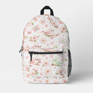 Impresa Mochila infantil de pájaros y flor de cerezo Kawai