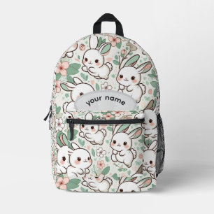Impresa Mochila infantil personalizada con conejito y patr