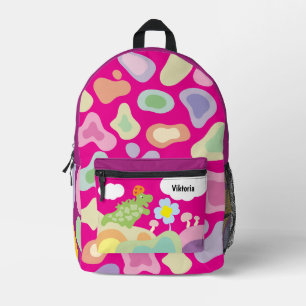 Impresa Mochila infantil personalizada Cute Dino y manchas