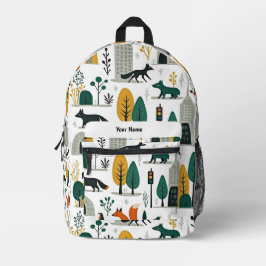 Impresa Mochila Infantil Personalizada de Zorro y Paisaje 