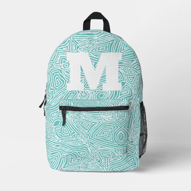 Impresa Mochila inicial con estampado de garabatos (Anverso)