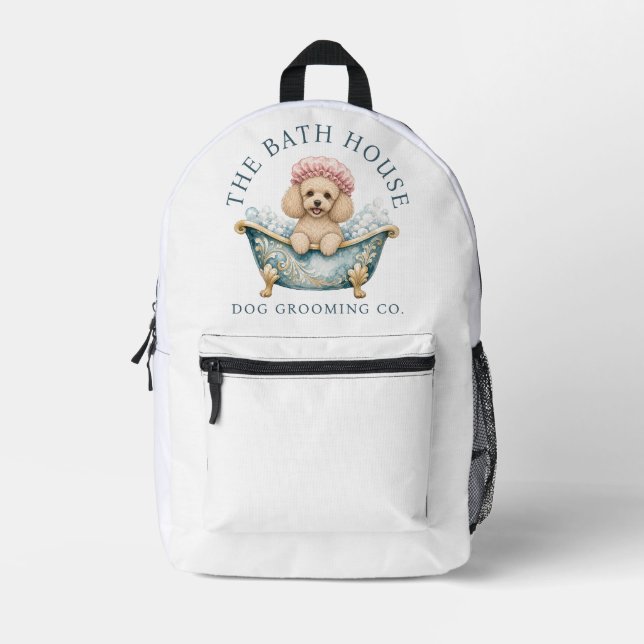 Impresa Mochila Kit de Aseo para Perro Caniche Miniatura (Anverso)