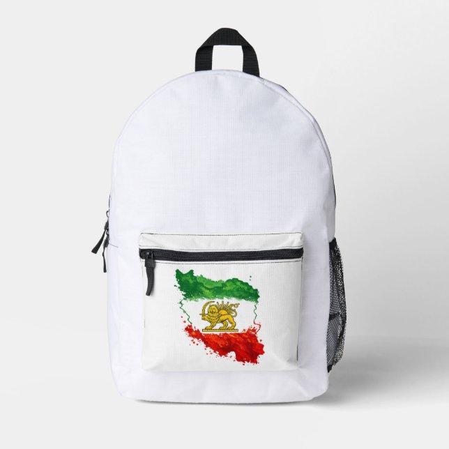 Impresa Mochila León y Sol de Irán | Shir o Khorshid persa (Anverso)