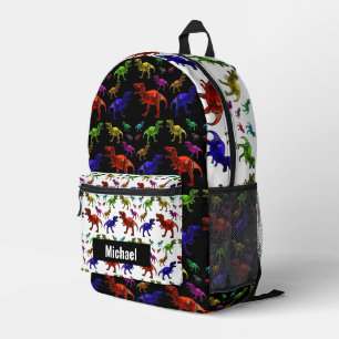 Impresa Mochila Lluvia de Colores Niño Dinosaurio Nombre P