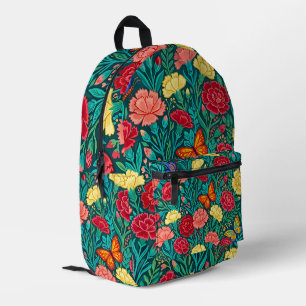 Impresa Mochila Mariposas Claveles Mexicanos Abstractos