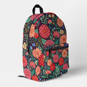 Impresa Mochila Mariposas Dahlias Coloridas Abstractas