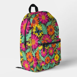 Impresa Mochila Mariposas Girasoles Arte Abstracto
