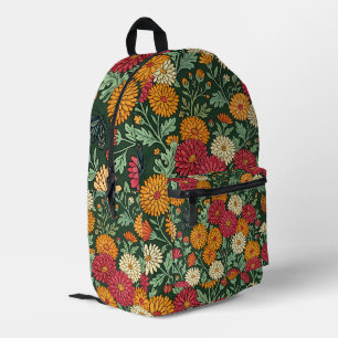 Impresa Mochila Mariposas Jardín Crisantemo Abstracto