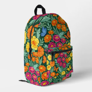 Impresa Mochila Mariposas Jardín de Marigold Abstracto