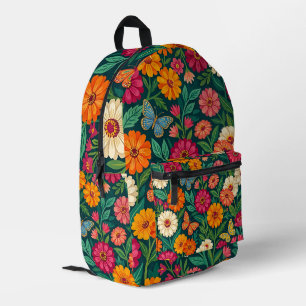 Impresa Mochila Mariposas Zinnias Indias Abstractas