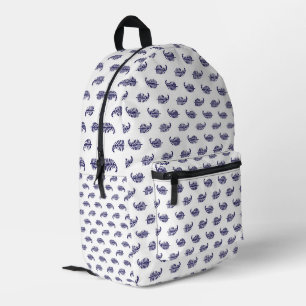 Impresa Mochila minimalista botánica de helecho índigo
