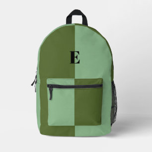 Impresa Mochila Minimalista Verde Pastel con Nombre Person
