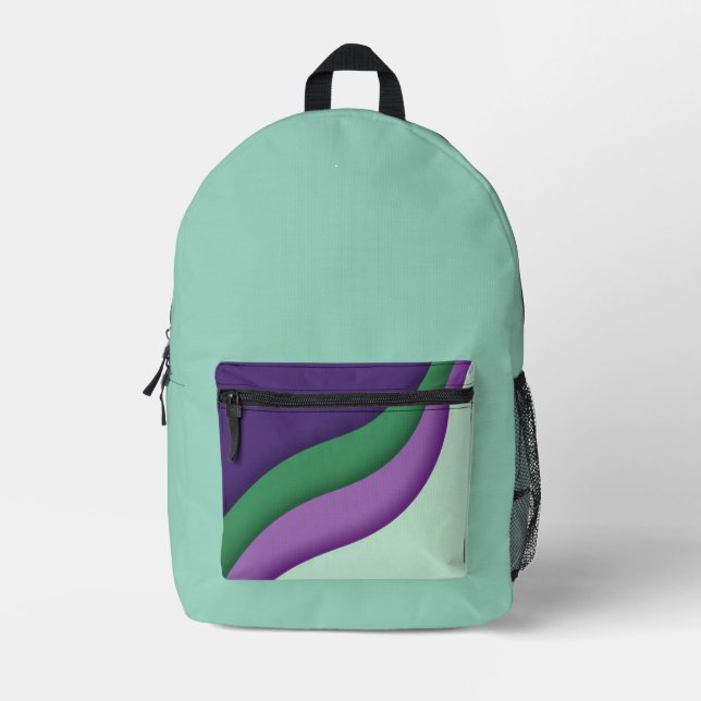 Impresa Mochila Modern Wave púrpura verde (Anverso)