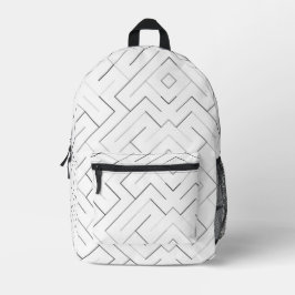 Impresa Mochila Moderna de Línea Geométrica Negra y Gris 