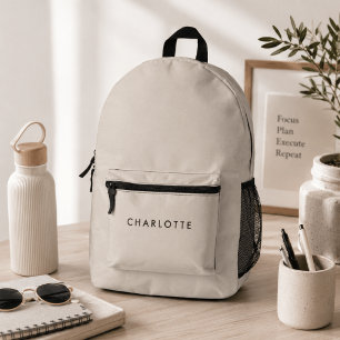 Impresa Mochila moderna personalizada minimalista con nomb