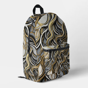 Impresa Mochila Monocroma de Sistema de Raíces Abstractas