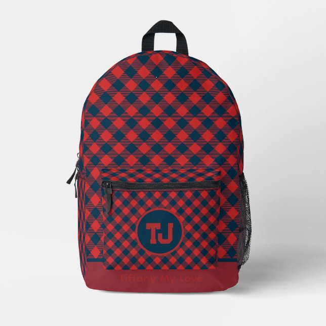 Impresa Mochila monogramada clásica de preescolar (Anverso)