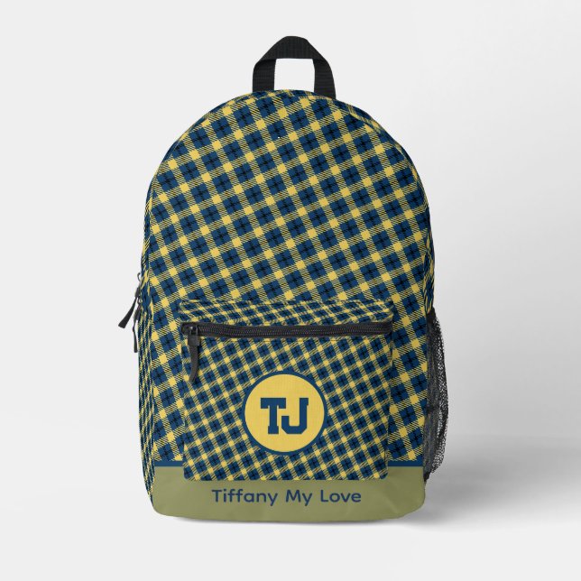 Impresa Mochila monogramada de preescolar con estampado (Anverso)