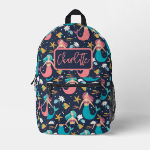 Impresa Mochila Monogramada de Sirena para Niños