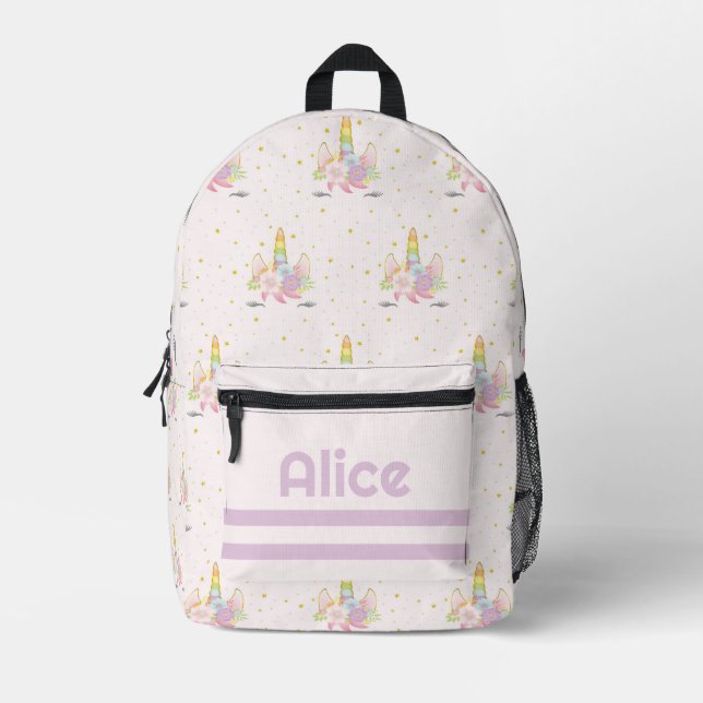 Impresa Mochila Monogramada de Unicorn chicas (Anverso)