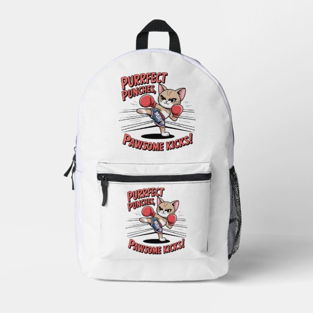 Impresa Mochila Muay Thai Boxing Cul Anime Cat (Anverso)