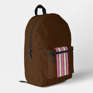Impresa Mochila napolitana (marrón, rosa y crema)