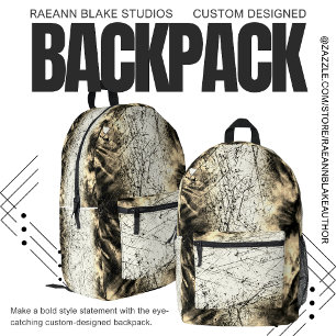 Impresa Mochila negra, blanca y marrón personalizada