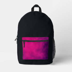 Impresa Mochila negra con bolsillo rosado neón - Personali