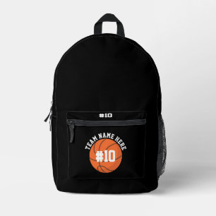 Impresa Mochila Negra de Baloncesto para Equipo Escolar de