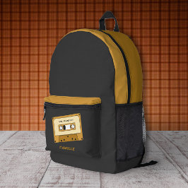 Impresa Mochila negra de cinta cassette