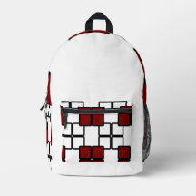 Mochila negra moderna con Plaza Roja y Blanca Prof