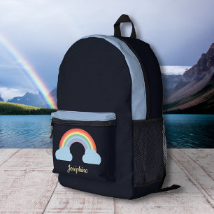 Impresa Mochila negro arcoiris pastel