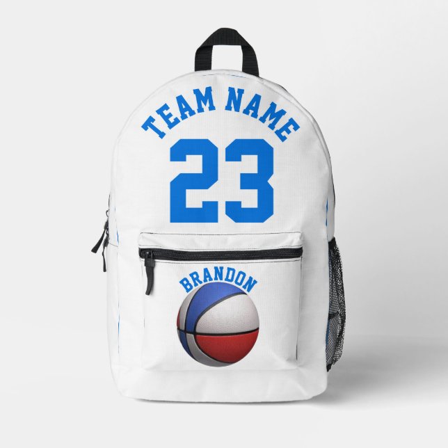 Impresa Mochila niños niños baloncesto deportes azul blanc (Anverso)