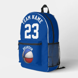Impresa Mochila niños niños baloncesto deportes azul w
