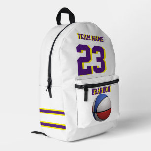 Impresa Mochila niños niños baloncesto deportes Senior Nig