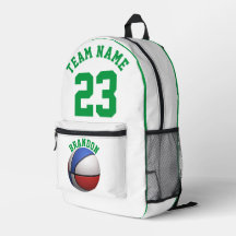 Mochila niños niños baloncesto deportes verde blan